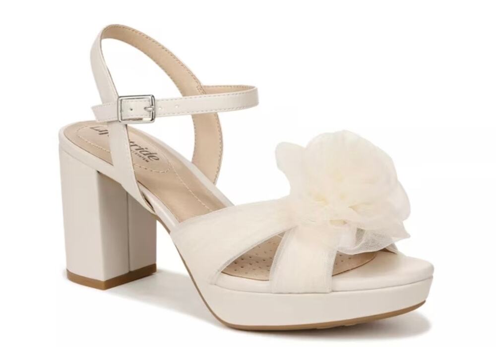 LifeStride Last Dance Platform Dress Sandals Bone White Women Size 11 New